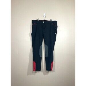 Devon Aire Womens 575 Signature Woven Show Breech 36 Black Red Knee Patches NWT